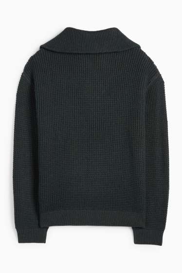 Uomo - Maglione - tessuto tramato - verde scuro