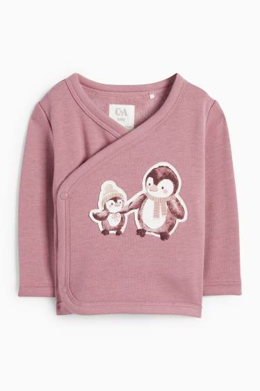 Neonate - Pinguino - completo per neonati - 2 pezzi - bianco / rosa