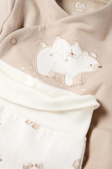 Unisex - Os polar - conjunt per a nounat - 2 peces - beix