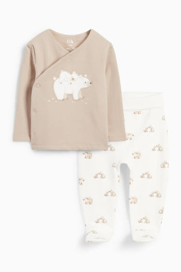 Unisex - Os polar - conjunt per a nounat - 2 peces - beix