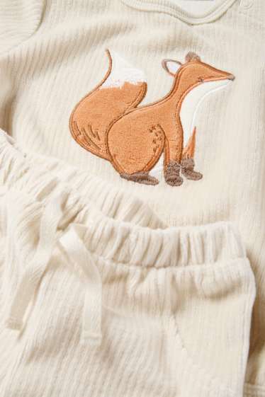 Baby Buben - Fuchs - Baby-Outfit - gerippt - 2 teilig - beige