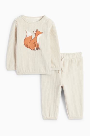 Baby Buben - Fuchs - Baby-Outfit - gerippt - 2 teilig - beige