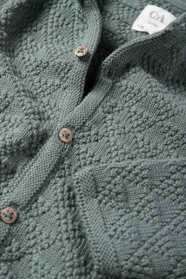Unisex - Baby-Strickjacke - strukturiert - grün