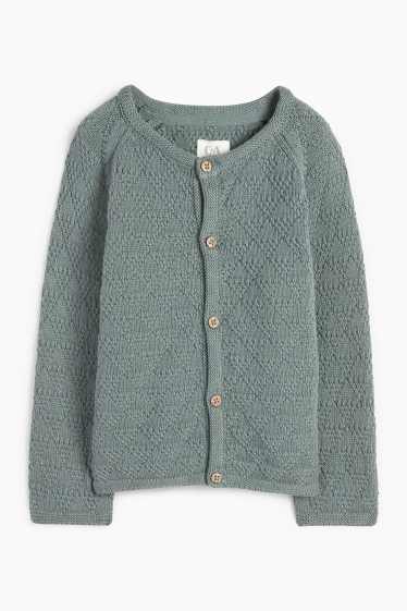 Unisex - Baby-Strickjacke - strukturiert - grün
