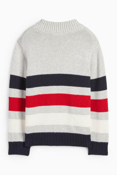 Kinderen: jongens - Spidey - trui - gestreept - met structuur - lichtgrijs / donkerblauw
