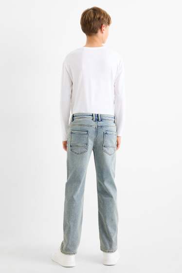 Kinder Buben - Straight Jeans - Thermojeans - extra-schmaler Bund - helljeansblau