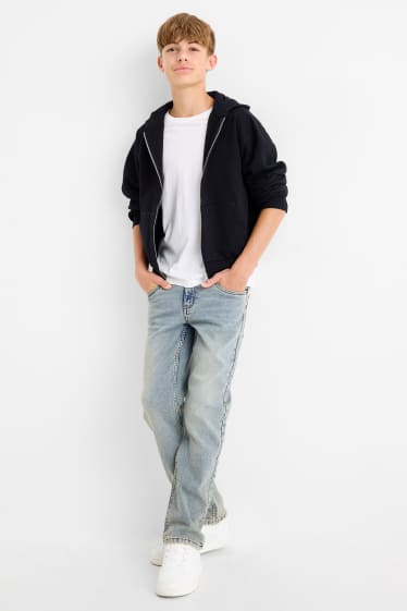 Kinder Buben - Straight Jeans - Thermojeans - extra-schmaler Bund - helljeansblau