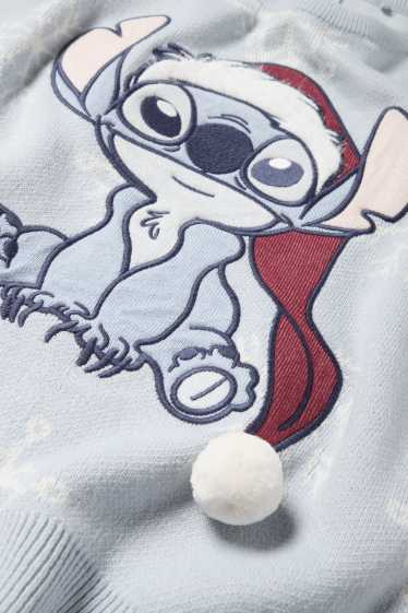Bambine - Lilo & Stitch - maglione natalizio - azzurro
