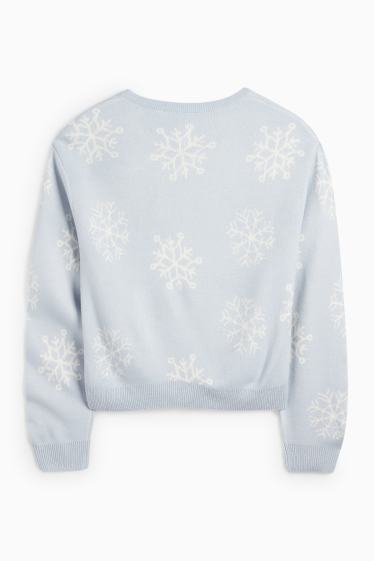 Bambine - Lilo & Stitch - maglione natalizio - azzurro