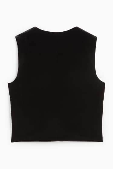 Mujer - Chaleco de terciopelo - colección modular - regular fit - negro