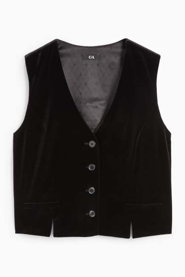 Mujer - Chaleco de terciopelo - colección modular - regular fit - negro