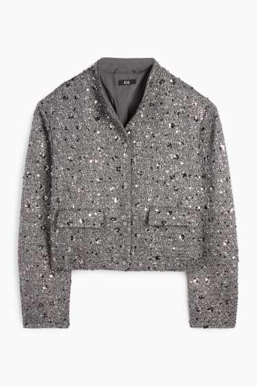 Dámské - Business buklé blejzr - regular fit - stříbrná