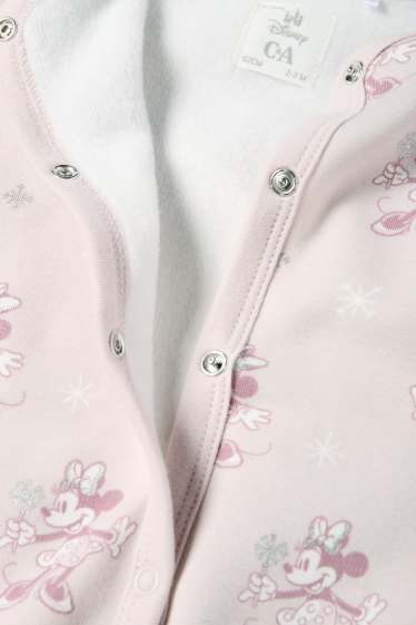 Bebeluși - fete - Minnie Mouse - pijama salopetă bebeluși - căptușită cu pluș - roz