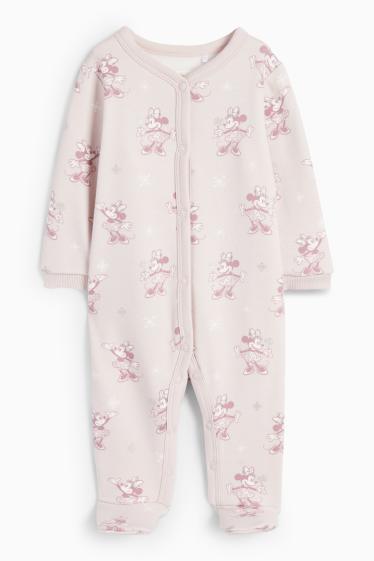 Bebeluși - fete - Minnie Mouse - pijama salopetă bebeluși - căptușită cu pluș - roz