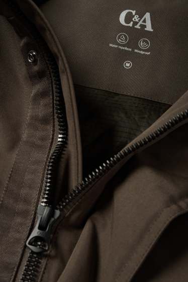 Men - Parka with hood - lined - water-repellent - dark green