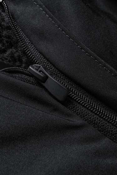 Men - Parka with hood - lined - water-repellent - black