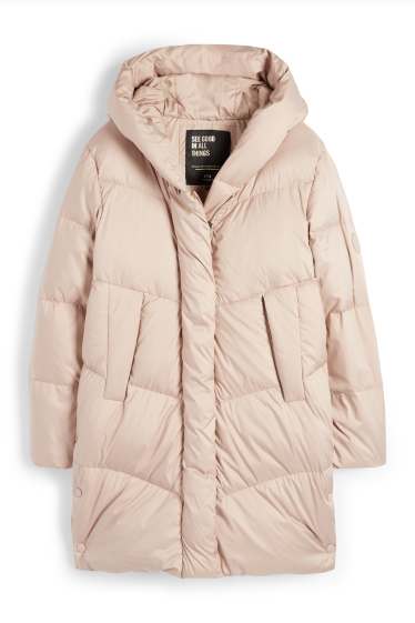 Enfants filles - Doudoune à capuche - beige clair