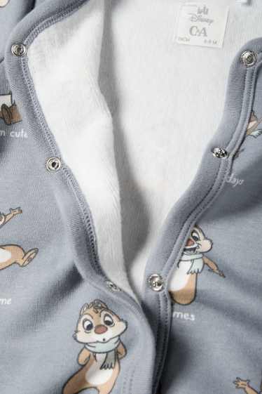 Unisex - Chip și Dale - pijama salopetă bebeluși - căptușită cu pluș - gri