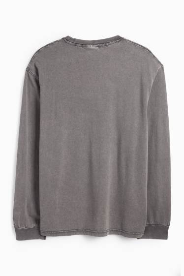 Men - Long sleeve top - relaxed fit - gray