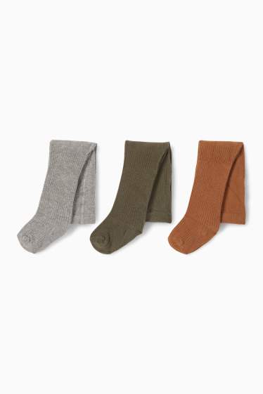 Nadó nen - Paquet de 3 - leotards per a nadó - acanalats - marró/verd