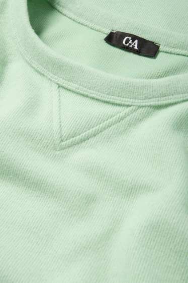 Damen - Sweatshirt - gerippt - hellgrün