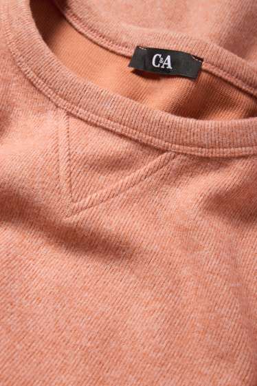 Donna - Felpa - a coste - arancione-rosso