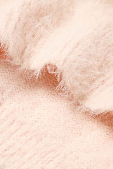 Děti - dívky - Souprava - svetr, sukně a punčochové kalhoty - 3dílná - růžová