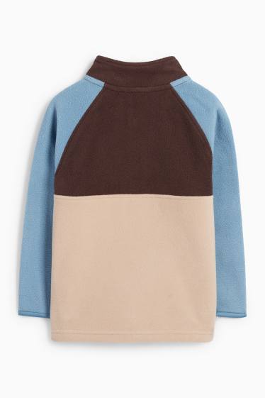 Kinder Jungen - Dino - Fleecepullover - braun / blau