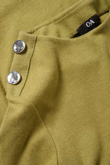 Damen - Sweatshirt - gerippt - grün