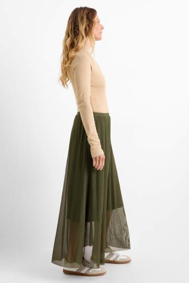 Dames - Rok van mesh - kaki