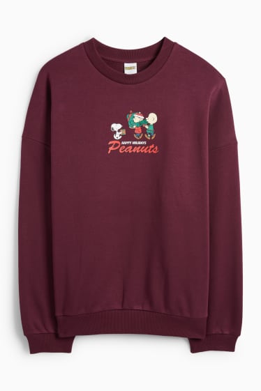 Women - Christmas sweatshirt - Peanuts - bordeaux