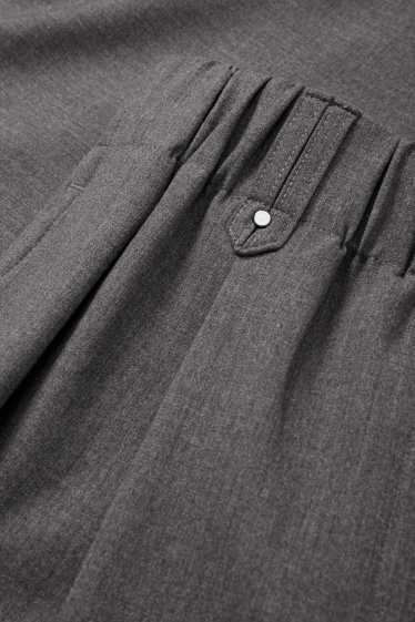 Femmes - Pantalon en toile - mid waist - tapered fit - gris