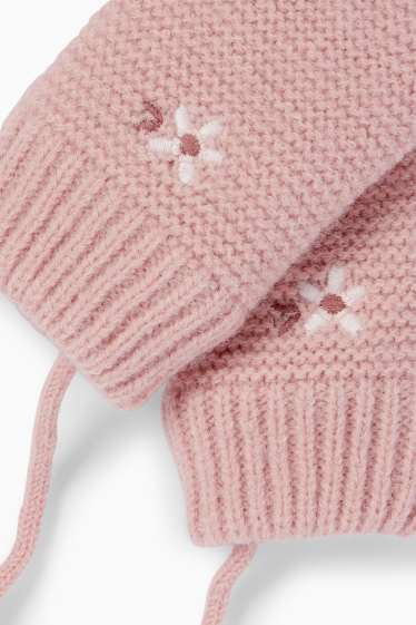 Baby: meisjes - Bloemetje - babywantjes - roze