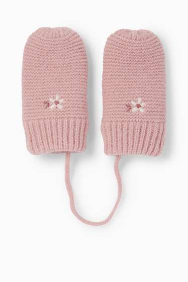 Baby: meisjes - Bloemetje - babywantjes - roze