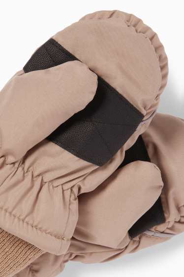 Baby Jungen - Baby-Fäustlinge - gefüttert - beige