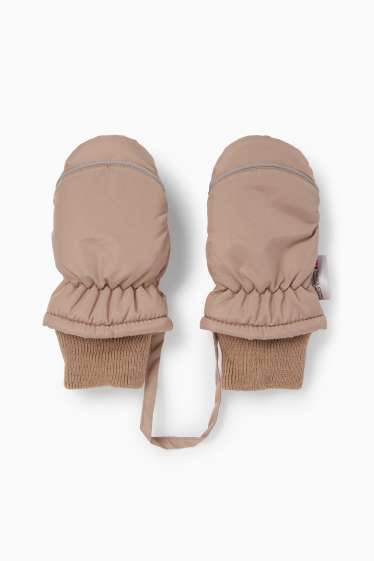 Baby Jungen - Baby-Fäustlinge - gefüttert - beige