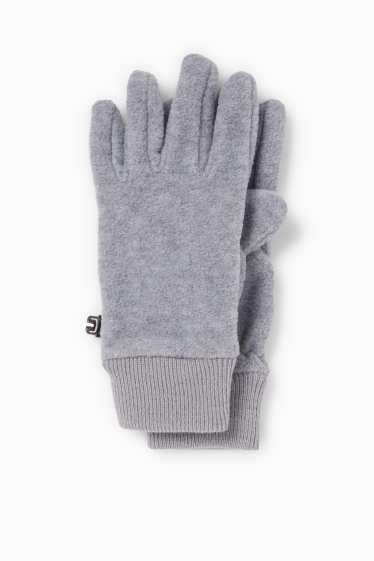 Kinder Mädchen - Fleece-Handschuhe - hellgrau