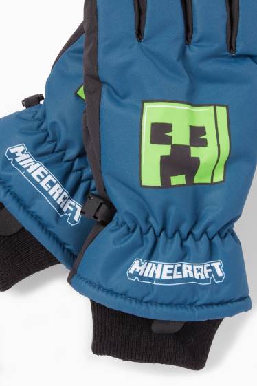 Děti - chlapci - Minecraft - rukavice - s výplní - tmavomodrá