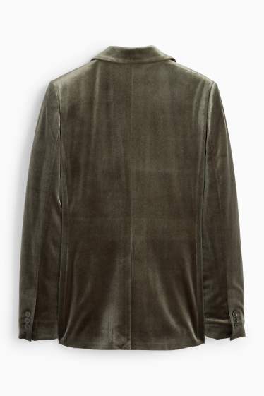 Women - Long velvet blazer - regular fit - green