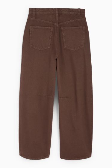 Dámské - Balloon jeans - mid waist - hnědá