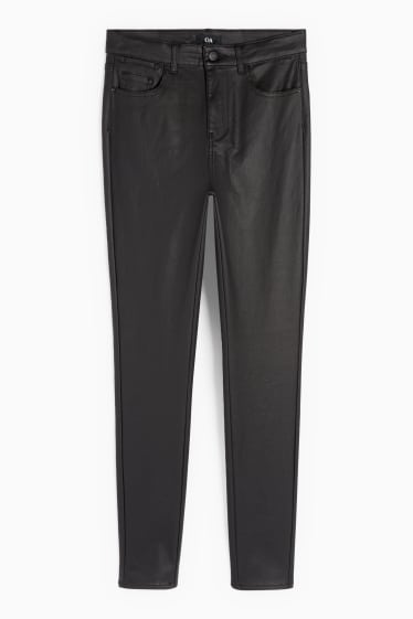 Femei - Pantaloni de stofă - talie înaltă - skinny fit - negru
