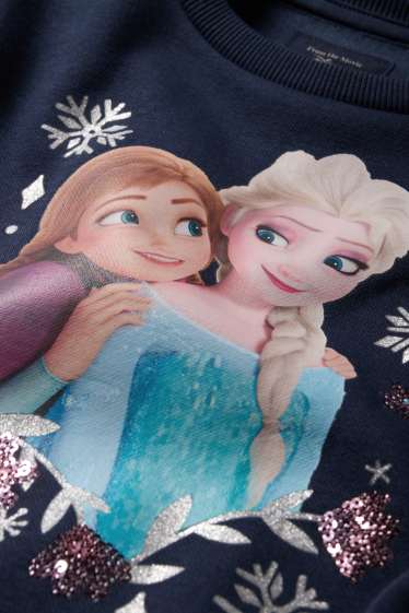Enfants filles - La Reine des Neiges - sweat - bleu foncé