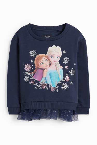 Enfants filles - La Reine des Neiges - sweat - bleu foncé