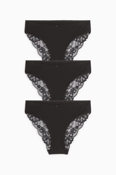 Women - Multipack of 3 - knickers - black