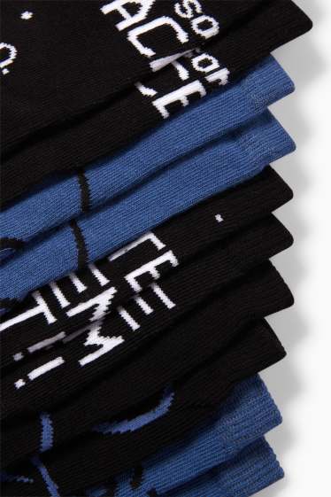 Kinder Buben - Multipack 5er - Among Us - Socken mit Motiv - blau  / schwarz