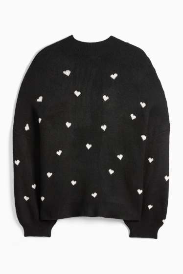 Femei - Pulover cu motive de Crăciun - I Love Christmas - negru