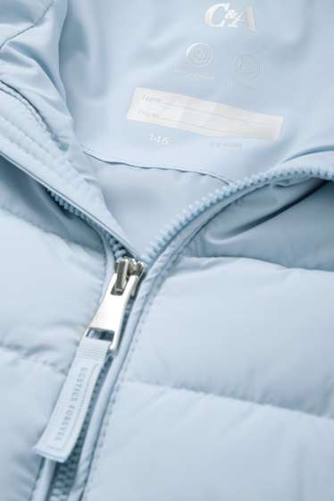 Enfants filles - Doudoune à capuche - finition déperlante - bleu clair