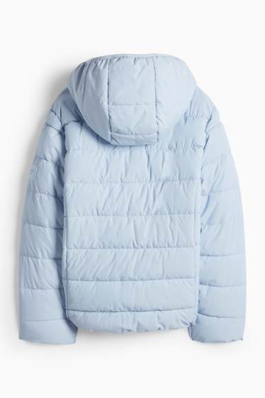 Enfants filles - Doudoune à capuche - finition déperlante - bleu clair