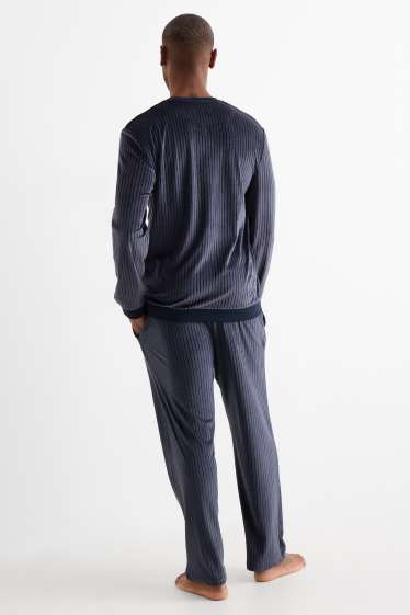 Home - Pijama d’hivern - acanalat - blau fosc