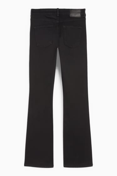 Dames - Bootcut jeans - mid waist - zwart